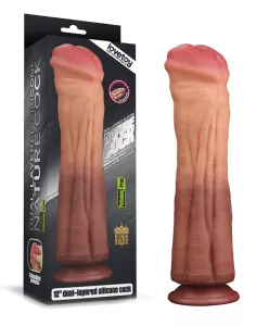 LoveToy 12" Dual Layered Platinum Silicone Cock