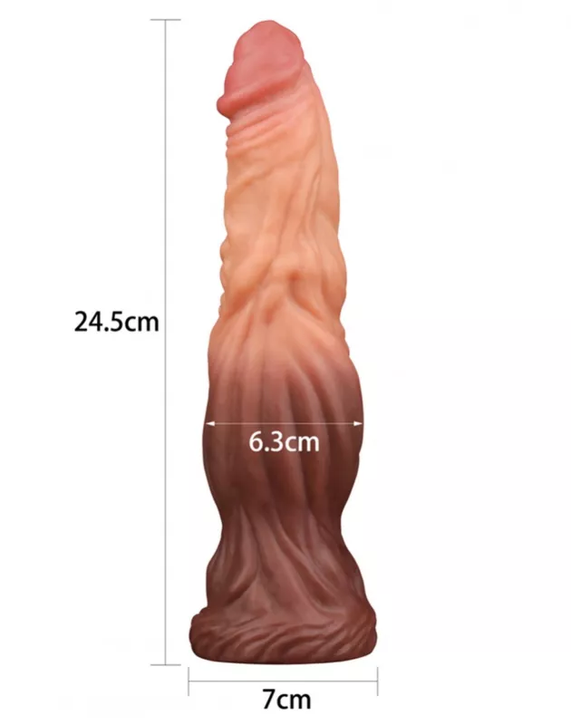 Lovetoy 9.5″ (24,5 cm) Dual Layered Platinum Silicone Cock