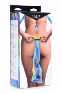 Rainbow Unicorn Anal Plug With Tail Tailz EASYTOYS