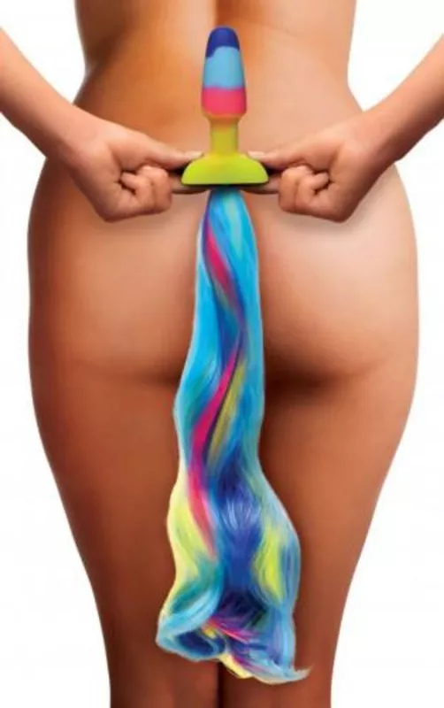 Rainbow Unicorn Anal Plug With Tail Tailz EASYTOYS