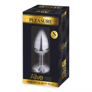 Alive Mini Metal Butt Plug Anal Pleasure Black S SILEXD