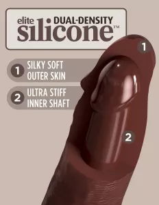 Pipedream King Cock Elite 7 Silicone Dual Density Cock Brown