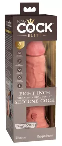 Pipedream King Cock Elite 8 Vibrating Silicone Dual Density Cock Light