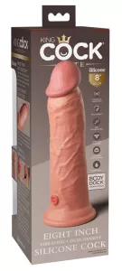 Pipedream King Cock Elite 8 Vibrating Silicone Dual Density Cock Light