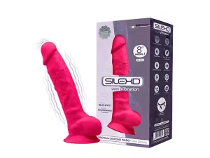 SilexD Model 1 Vibrating Premium Silicone Dual Density Dildo 8"