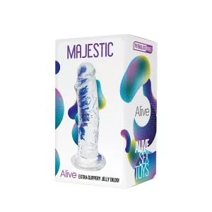 ALIVE Majestic Extra Slippery Jelly Dildo Transparent SILEXD