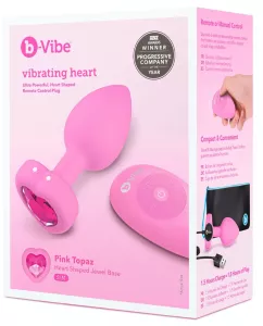 b-Vibe Vibrating Heart Plug S/M Pink