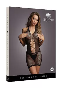 Le Désir Peek-A-Boo Fishnet Dress Black LE DESIR