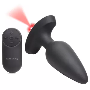 Booty Sparks Laser Fuck Me Medium Anal Plug with Remote Control Black MASTER SERIES