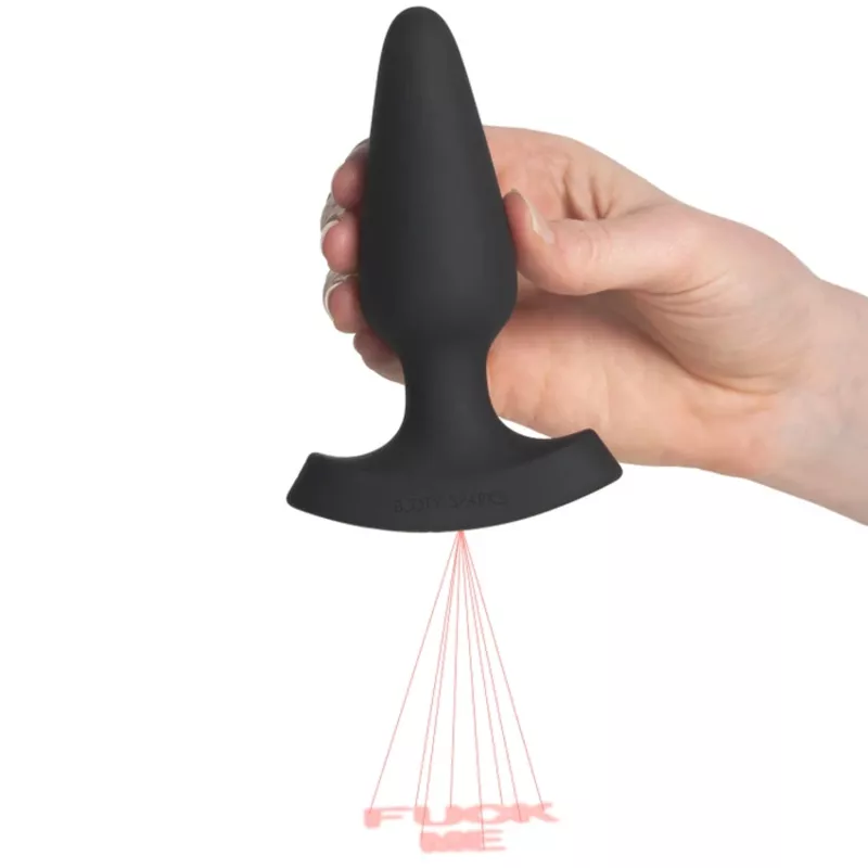 Booty Sparks Laser Fuck Me Medium Anal Plug with Remote Control Black MASTER SERIES