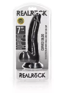 RealRock Curved Realistic Dildo Balls Suction Cup 7" SHOTS TOYS