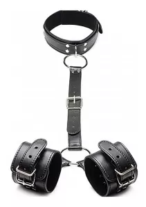 Strict Collar with Cuffs Restraint Set Black