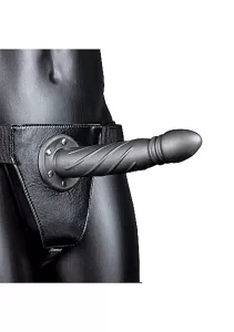 Ouch! Twisted Hollow Strap-on 8" 20cm Gunmetal