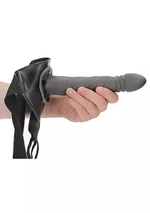 Ouch! Twisted Hollow Strap-on 8" 20cm Gunmetal