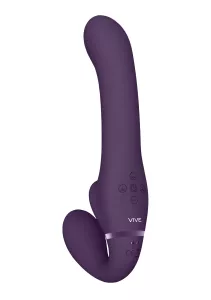 VIVE Ai Dual Vibrating & Air Wave Tickler Strapless Strapon Purple