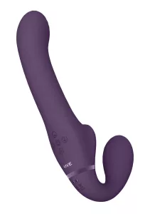 VIVE Ai Dual Vibrating & Air Wave Tickler Strapless Strapon Purple