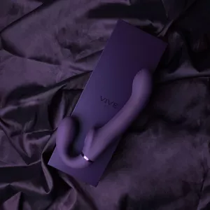 VIVE Ai Dual Vibrating & Air Wave Tickler Strapless Strapon Purple