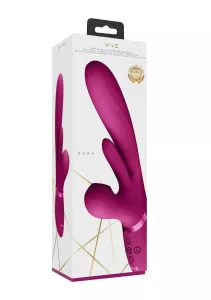 Vive Kura Thrusting G Spot with Flapping Tongue and Pulse Wave Stimulator Pink