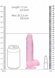 RealRock Crystal Clear 15cm Pink SHOTS TOYS