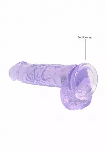 RealRock Crystal Clear 15cm Purple SHOTS TOYS