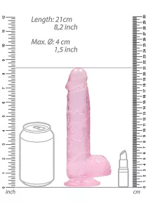 RealRock Crystal Clear 19cm Pink SHOTS TOYS