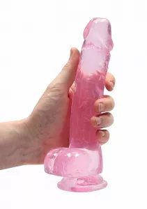 RealRock Crystal Clear 19cm Pink SHOTS TOYS