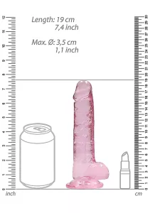 RealRock Realistic Dildo with Balls 17 cm Pink SHOTS TOYS