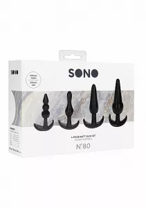 Sono No.80 4-Piece Butt Plug Set Black SHOTS TOYS