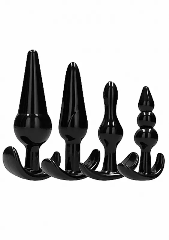 Sono No.80 4-Piece Butt Plug Set Black SHOTS TOYS