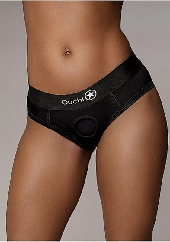 Ouch! Vibrating Strap-on High-cut Brief M/L