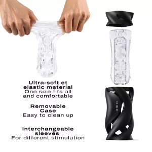 Dorcel Deep Blow Masturbator with Sleeve Black