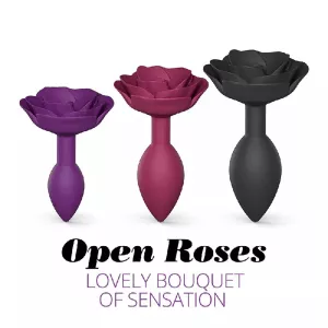 Love To Love Open Rose Butt Plug Size S Purple LOVELY PLANET