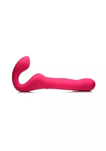 Strap U Mighty-Thrust Thrusting & Vibrating Strapless Strap-On with Remote Pink SHOTS TOYS