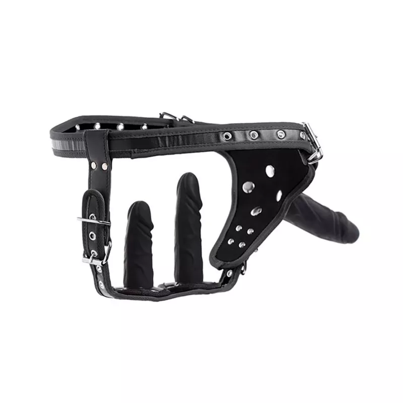 Harness with Double Penetration Strap-On XR BRANDS