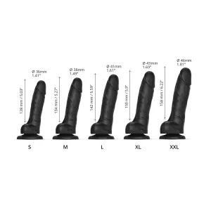 Strap-On-Me Sliding Skin Realistic Dildo Black XXL LOVELY PLANET