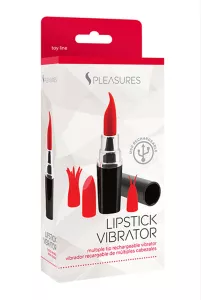 S Pleasures Lipstick Vibrator Black/Red DILDOS ASSORTED