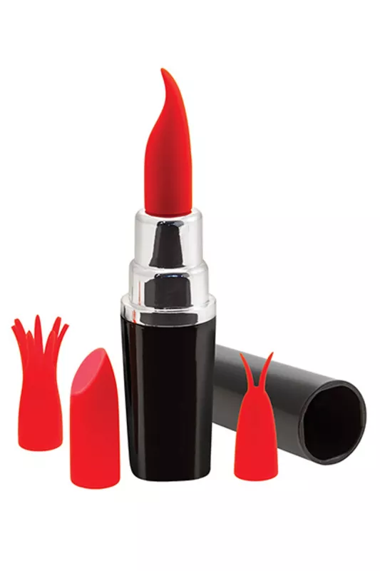 S Pleasures Lipstick Vibrator Black/Red DILDOS ASSORTED