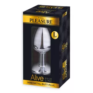 Alive Mini Metal Butt Plug Anal Pleasure Black L SILEXD