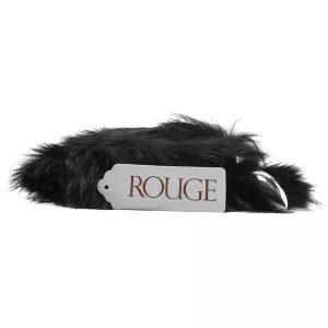 Rouge Medium Butt Plug Tail, Black Real Fur