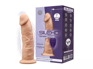 SilexD Model 2 Vibrating Premium Silicone Dual Density Dildo 7" with Remote