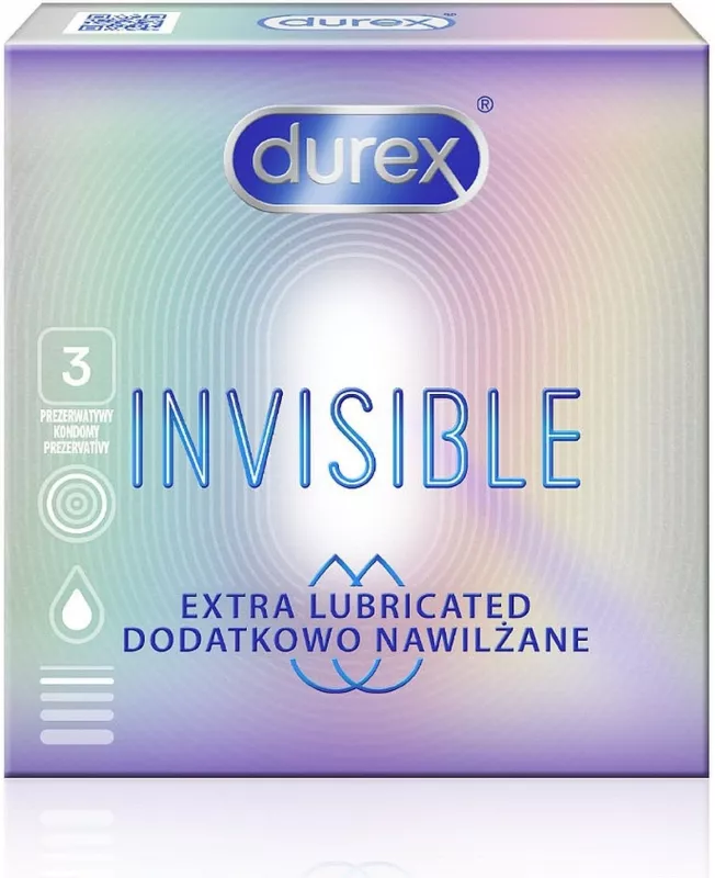 Durex Invisible Extra Lubricated 3 ks