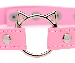 Master Series Kinky Kitty Ring Slim Choker Pink