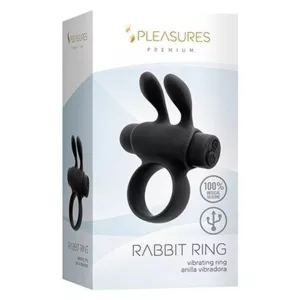 S Pleasures Premium Line Rabbit Ring Rechargeable Black DILDOS ASSORTED