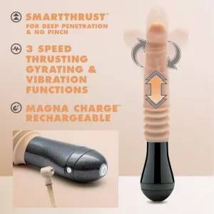 Dr. Skin Silicone Dr. Knight Thrusting Gyrating Vibrating Dildo Beige EASYTOYS